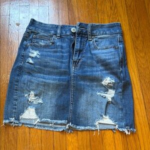 American Eagle Outfitters Blue and Gold Mini Pencil Skirt